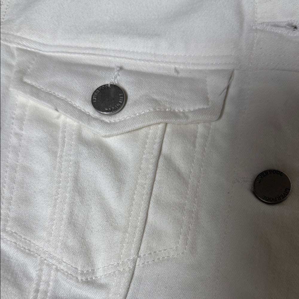 Liverpool Women's White Jean Jacket Size XS - Picture 3 of 6